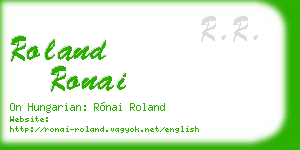 roland ronai business card